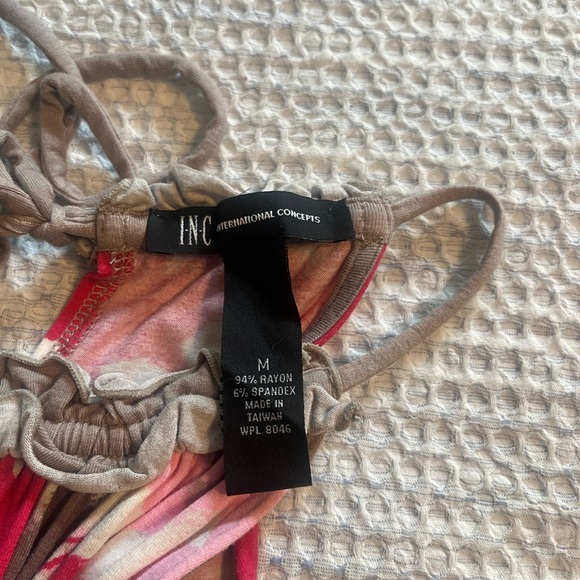 INC International Concepts Red and Brown Dress - Picture 3 of 3